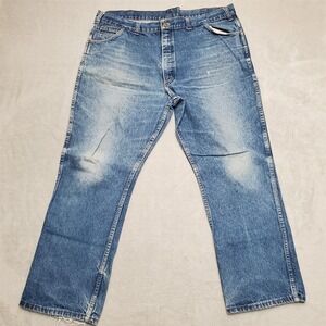 Vintage Saddle King Jeans Mens 42x30 Blue Denim USA Pants Western Cowboy Casual